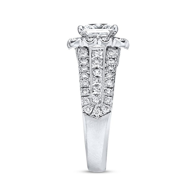 Main Image 2 of Previously Owned Neil Lane Diamond Engagement Ring 3 ct tw Princess & Round-cut 14K White Gold Size 4.5