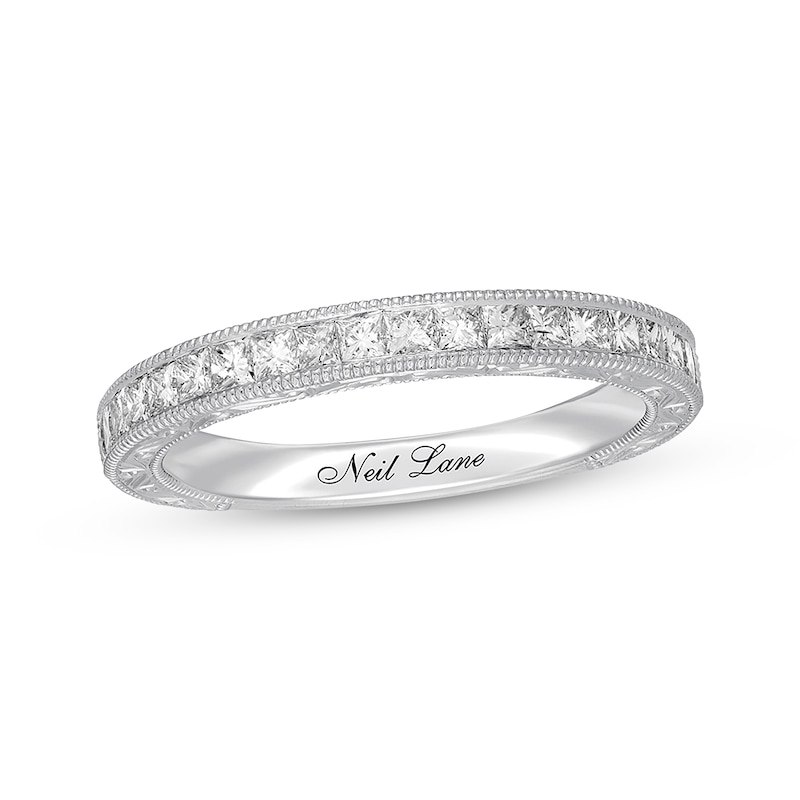 Main Image 1 of Previously Owned Neil Lane Diamond Wedding Band 5/8 ct tw Princess-cut 14K White Gold Size 5