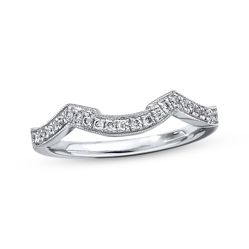 Previously Owned Neil Lane Wedding Band 1/8 ct tw Round-cut Diamonds 14K White Gold - Size 4