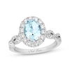 Previously Owned Neil Lane Aquamarine Engagement Ring 3/4 ct tw Round-cut Diamonds 14K White Gold