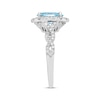 Previously Owned Neil Lane Aquamarine Engagement Ring 3/4 ct tw Round-cut Diamonds 14K White Gold