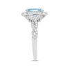 Thumbnail Image 1 of Previously Owned Neil Lane Aquamarine Engagement Ring 3/4 ct tw Round-cut Diamonds 14K White Gold - Size 4