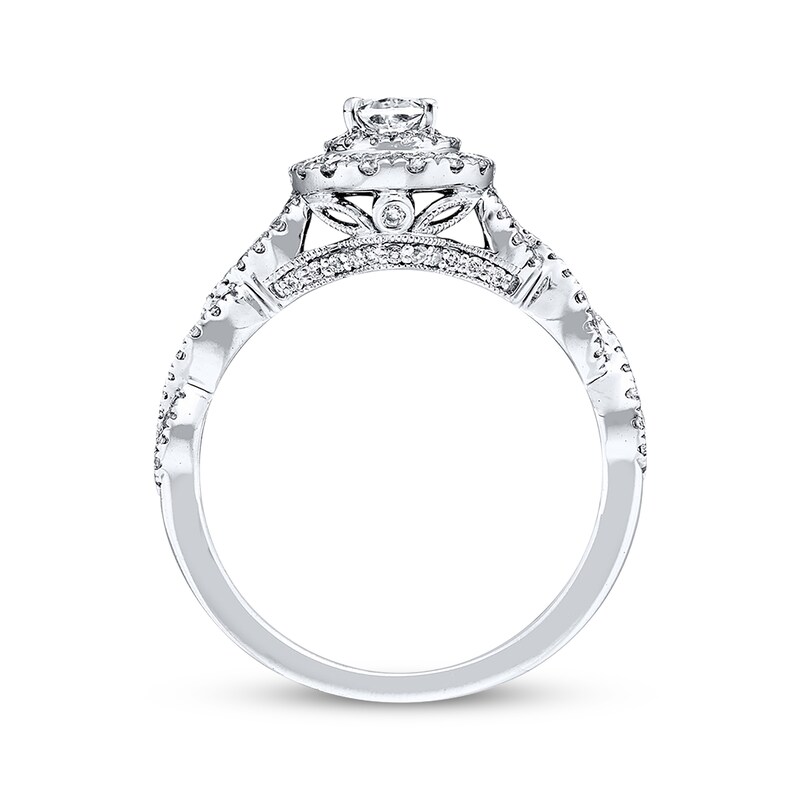 Previously Owned Neil Lane Engagement Diamond Ring 1-1/6 ct tw Oval & Round-cut 14K White Gold