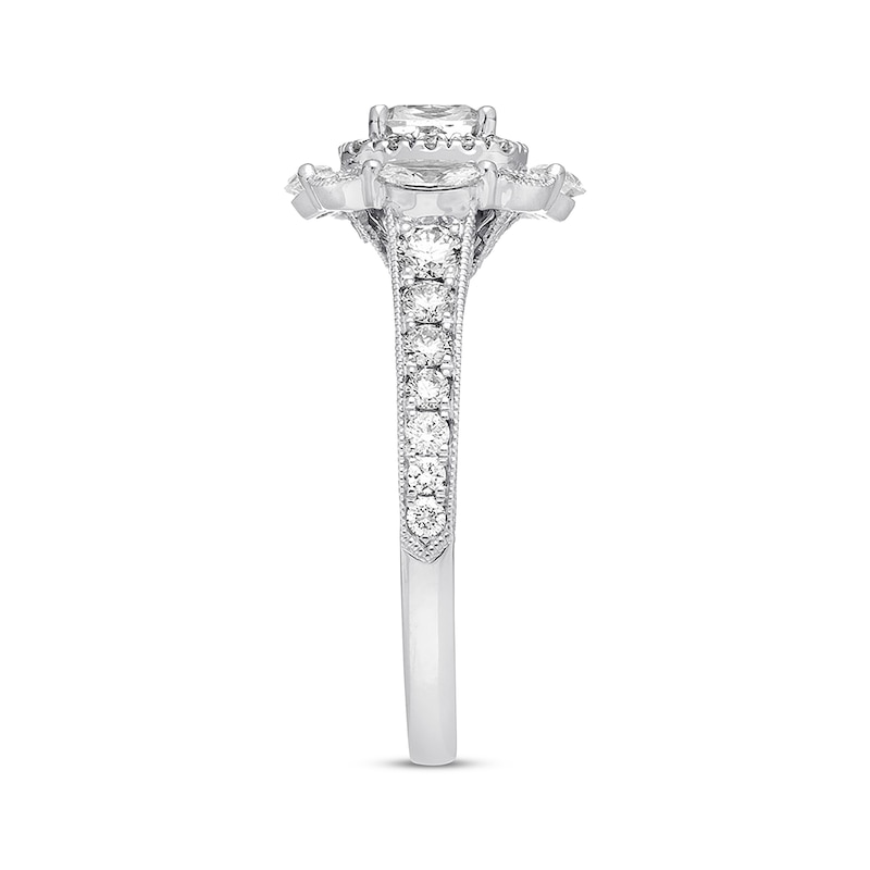 Main Image 2 of Previously Owned Neil Lane Diamond Engagement Ring 1-5/8 ct tw Cushion, Marquise & Round-cut 14K White Gold - Size 4