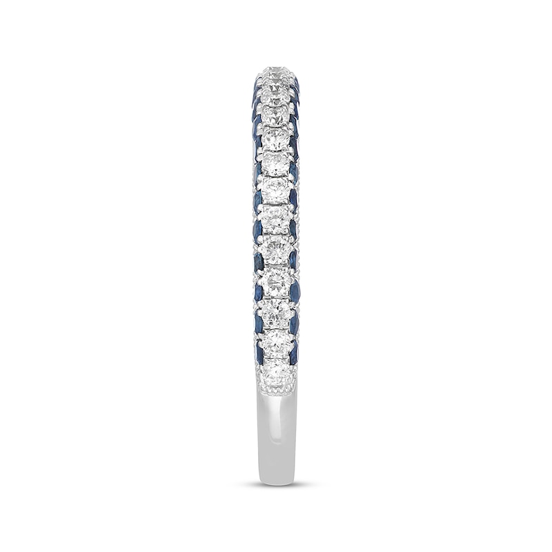 Main Image 2 of Previously Owned Neil Lane Diamond & Blue Sapphire Anniversary Band 1/2 ct tw 14K White Gold - Size 7.5