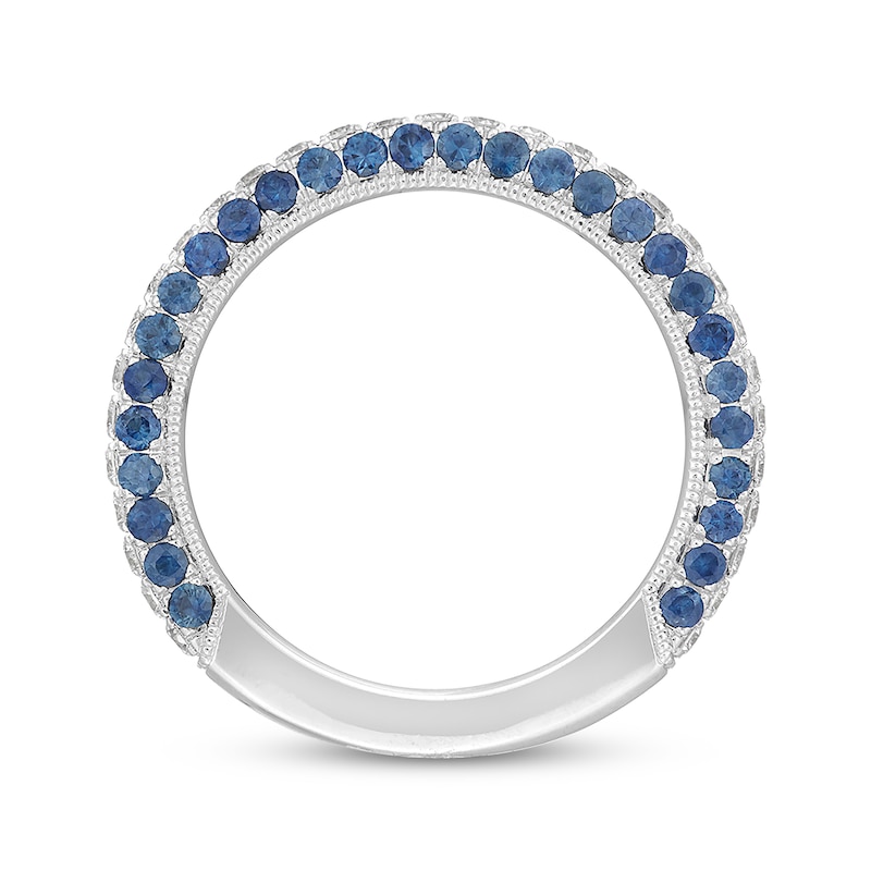 Main Image 3 of Previously Owned Neil Lane Diamond & Blue Sapphire Anniversary Band 1/2 ct tw 14K White Gold - Size 7.5