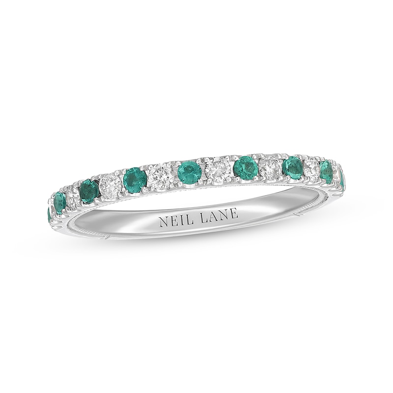 Main Image 1 of Previously Owned Neil Lane Emerald Anniversary Band 1/5 ct tw Round-cut Diamonds 14K White Gold - Size 5
