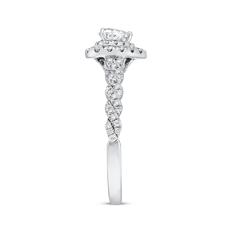 Previously Owned Neil Lane Engagement Ring 3/4 ct tw Heart & Round-cut Diamonds 14K White Gold - Size 10