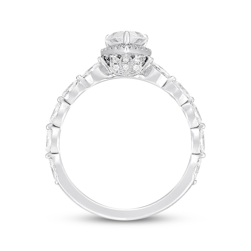 Main Image 3 of Previously Owned Neil Lane Premiere Diamond Engagement Ring 1-1/2 ct tw Pear, Marquise & Round 14K White Gold Size 5.5