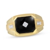 Previously Owned Men's Black Onyx & Diamond Ring 10K Yellow Gold