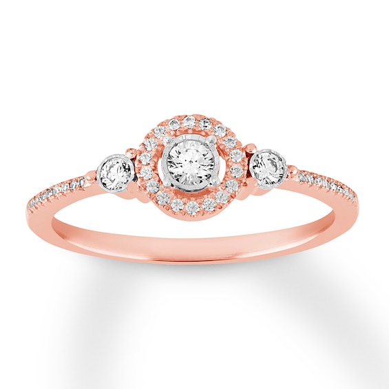 Previously Owned Diamond Promise Ring 1/4 ct tw Round-cut 10K Rose Gold