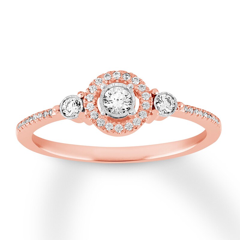 Main Image 1 of Previously Owned Diamond Promise Ring 1/4 ct tw Round-cut 10K Rose Gold