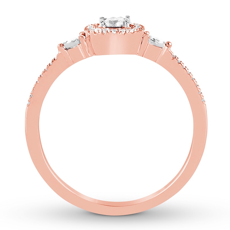 Main Image 2 of Previously Owned Diamond Promise Ring 1/4 ct tw Round-cut 10K Rose Gold