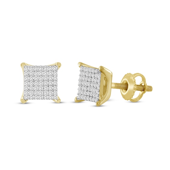 Previously Owned Men's Diamond Stud Earrings 1/4 ct tw Round 10K Yellow Gold