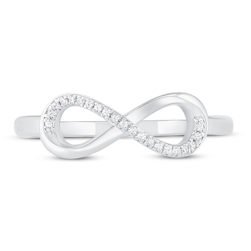 Main Image 2 of Previously Owned Diamond Infinity Ring 1/20 ct tw 10K White Gold