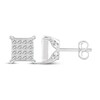 Thumbnail Image 1 of Previously Owned Men's Diamond Stud Earrings 1/2 ct tw Square & Round 10K White Gold