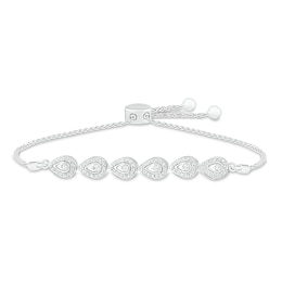 Previously Owned Diamond Bolo Bracelet 1/2 ct tw Round-Cut Sterling Silver 9.5"