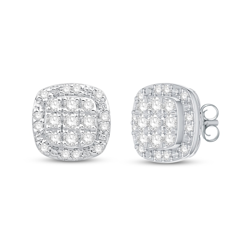 Main Image 1 of Previously Owned Diamond Stud Earrings 1/4 ct tw Round-Cut 10K White Gold