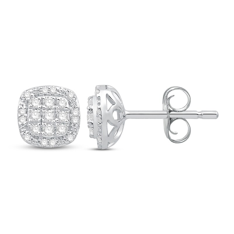 Main Image 2 of Previously Owned Diamond Stud Earrings 1/4 ct tw Round-Cut 10K White Gold