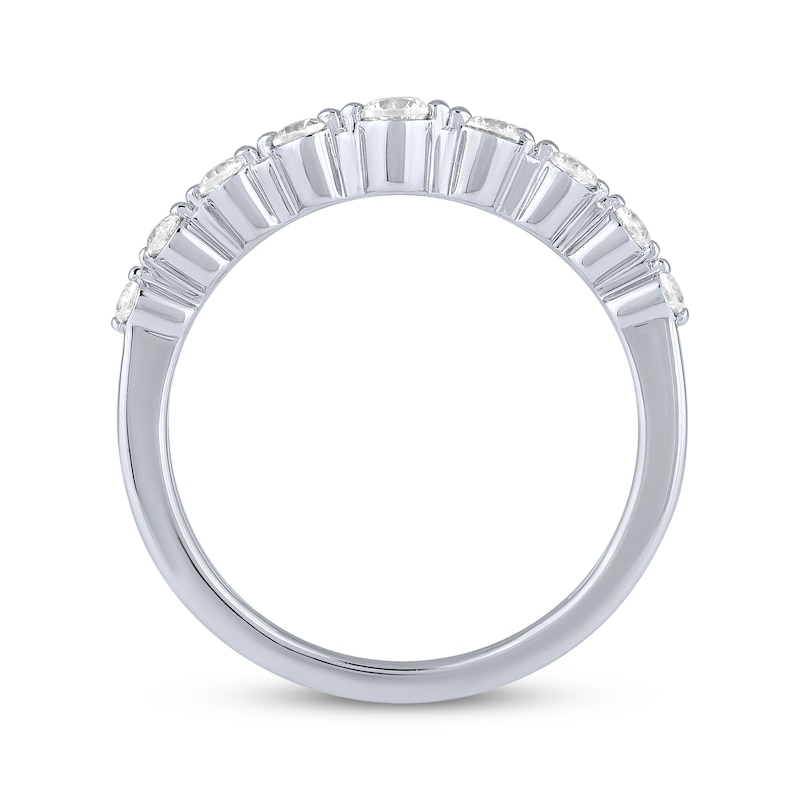 Main Image 3 of Previously Owned Diamond Contour Ring 1/2 ct tw Round-cut 14K White Gold