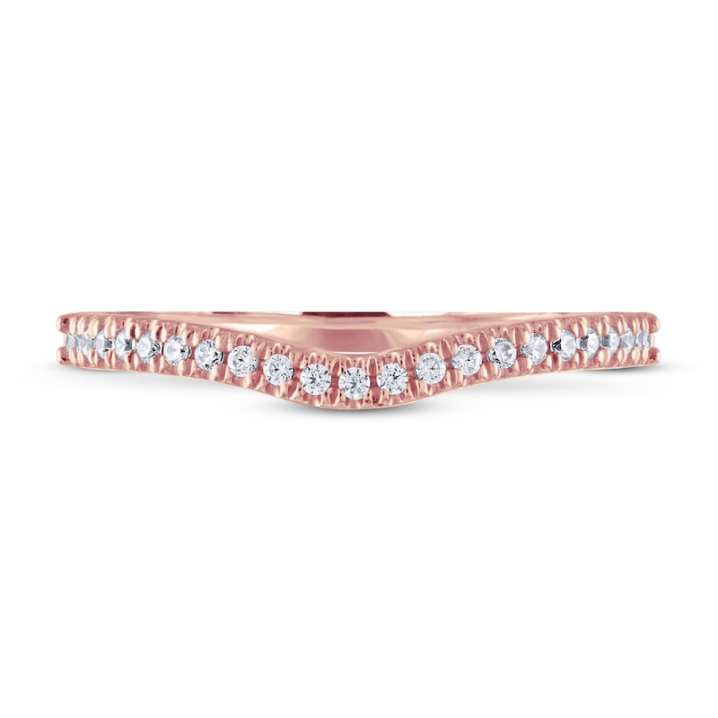 Main Image 1 of Previously Owned Adrianna Papell Diamond Wedding Band 1/8 ct tw Round-cut 14K Rose Gold