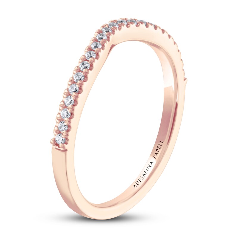 Main Image 3 of Previously Owned Adrianna Papell Diamond Wedding Band 1/8 ct tw Round-cut 14K Rose Gold