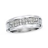 Thumbnail Image 1 of Previously Owned Men's Diamond Wedding Band 1 ct tw Square-cut 14K White Gold