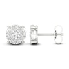 Thumbnail Image 3 of Previously Owned Diamond Halo Stud Earrings 1 ct tw Round-Cut 10K White Gold
