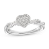 Thumbnail Image 1 of Hallmark Diamonds Multi-Stone Heart Frame Promise Ring 1/4 ct tw Sterling Silver