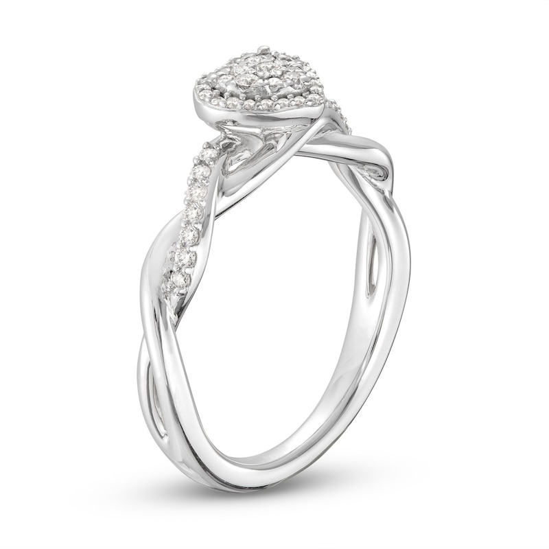 Main Image 2 of Hallmark Diamonds Multi-Stone Heart Frame Promise Ring 1/4 ct tw Sterling Silver