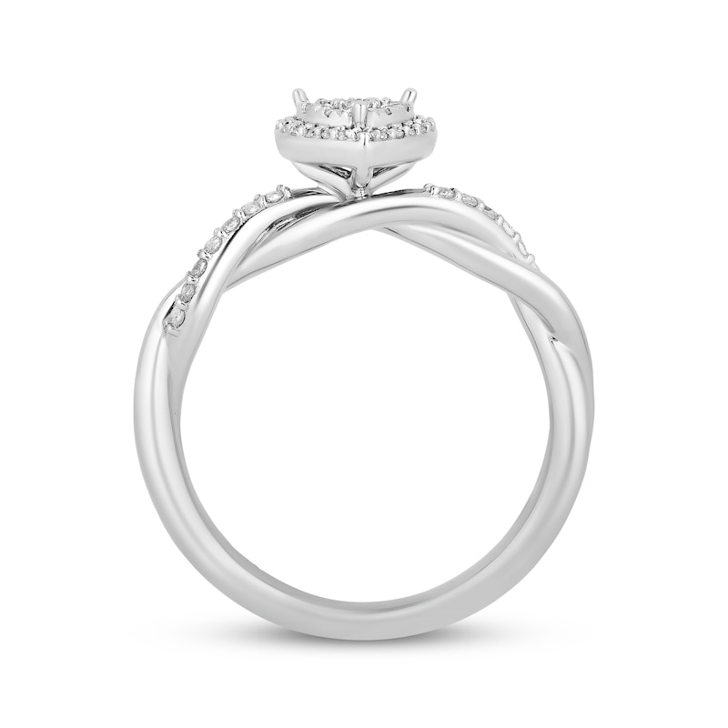 Main Image 3 of Hallmark Diamonds Multi-Stone Heart Frame Promise Ring 1/4 ct tw Sterling Silver