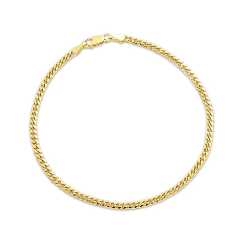 Main Image 1 of Cuban Curb Chain Bracelet 2.64mm Solid 14K Yellow Gold 7.5”