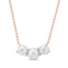 Thumbnail Image 1 of Previously Owned Three-Stone Diamond Necklace 1/4 ct tw Round-cut 10K Rose Gold 18"