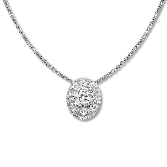 Previously Owned Diamond Necklace 1/3 ct tw Round-cut 10K White Gold 18"