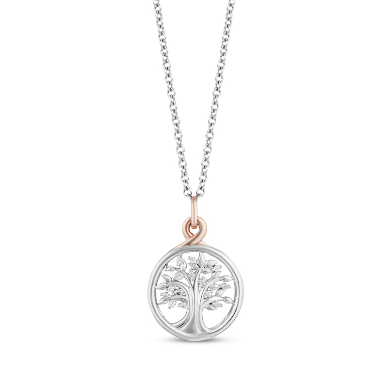 Main Image 1 of Previously Owned Hallmark Diamonds Necklace 1/20 ct tw Sterling Silver & 10K Gold 18"