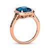 Previously Owned Le Vian Blue Topaz Ring 1/3 ct tw Diamonds 14K Strawberry Gold