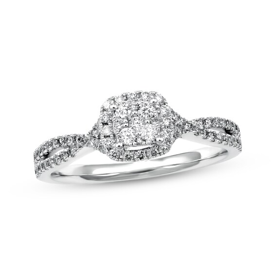 Previously Owned Diamond Promise Ring 1/3 ct tw Round-cut 10K White Gold