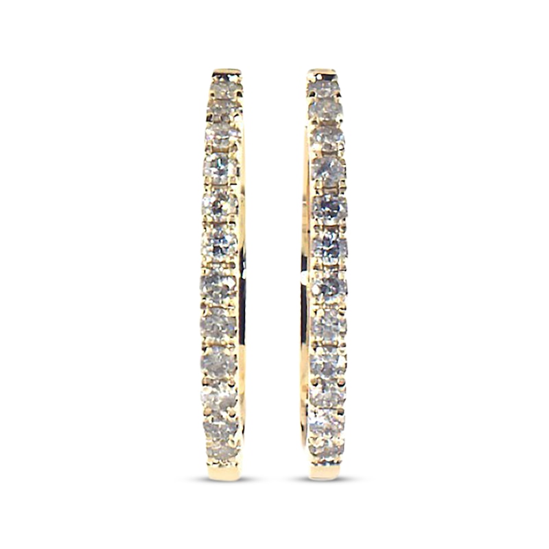 Previously Owned Diamond Hoop Earrings 1/2 cttw 10K Yellow Gold