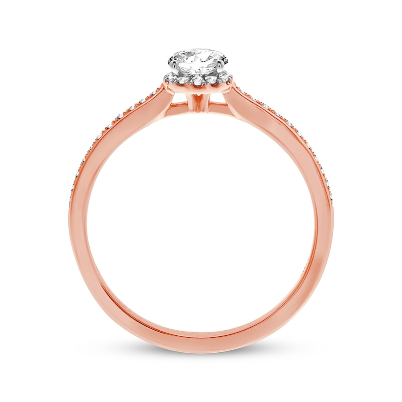 Main Image 3 of Previously Owned Diamond Engagement Ring 1/2 ct tw Round-cut 10K Rose Gold