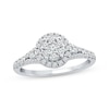 Previously Owned Multi-Diamond Engagement Ring 1/2 ct tw Round & Baguette 10K White Gold