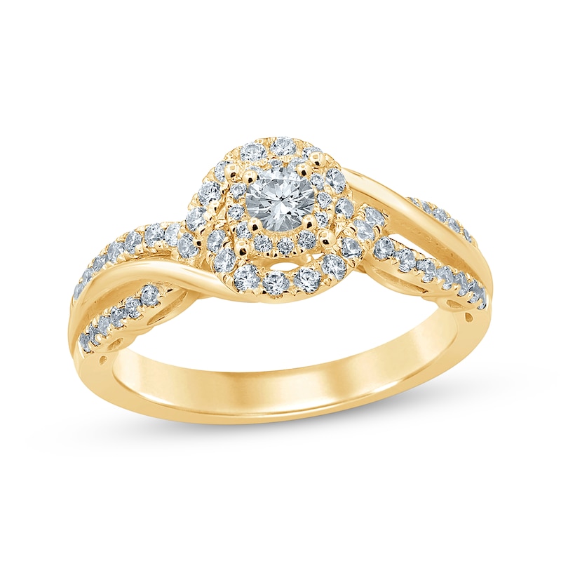 Main Image 1 of Previously Owned Diamond Engagement Ring 3/8 ct tw Round-cut 14K Yellow Gold