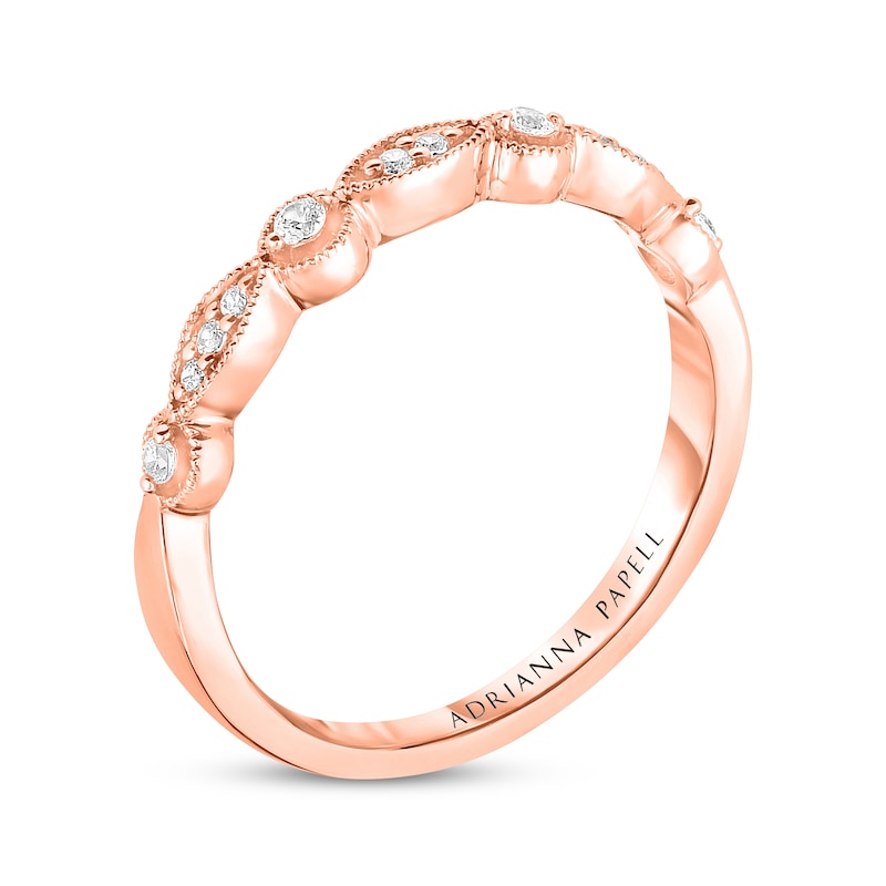 Main Image 2 of Previously Owned Adrianna Papell Diamond Wedding Band 1/10 ct tw 14K Rose Gold