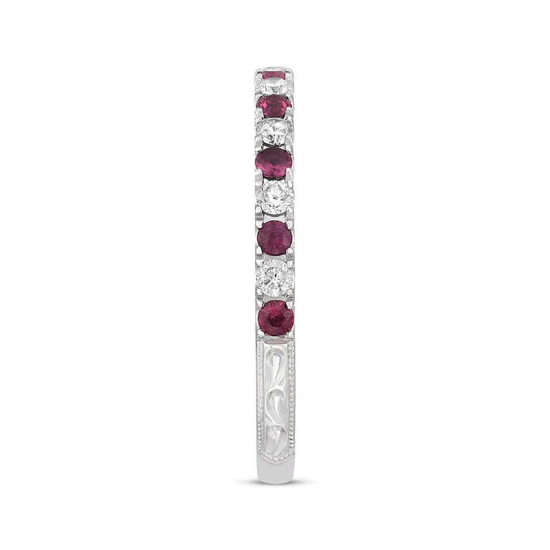 Main Image 2 of Previously Owned Neil Lane Ruby Anniversary Band 1/5 ct tw Round-cut Diamonds 14K White Gold - Size 9.5