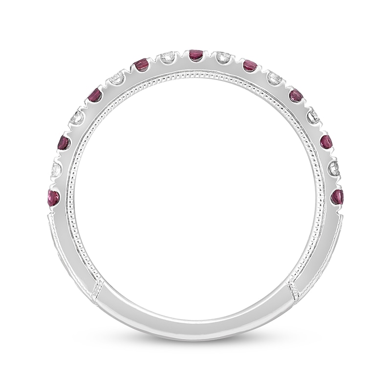 Main Image 3 of Previously Owned Neil Lane Ruby Anniversary Band 1/5 ct tw Round-cut Diamonds 14K White Gold - Size 9.5