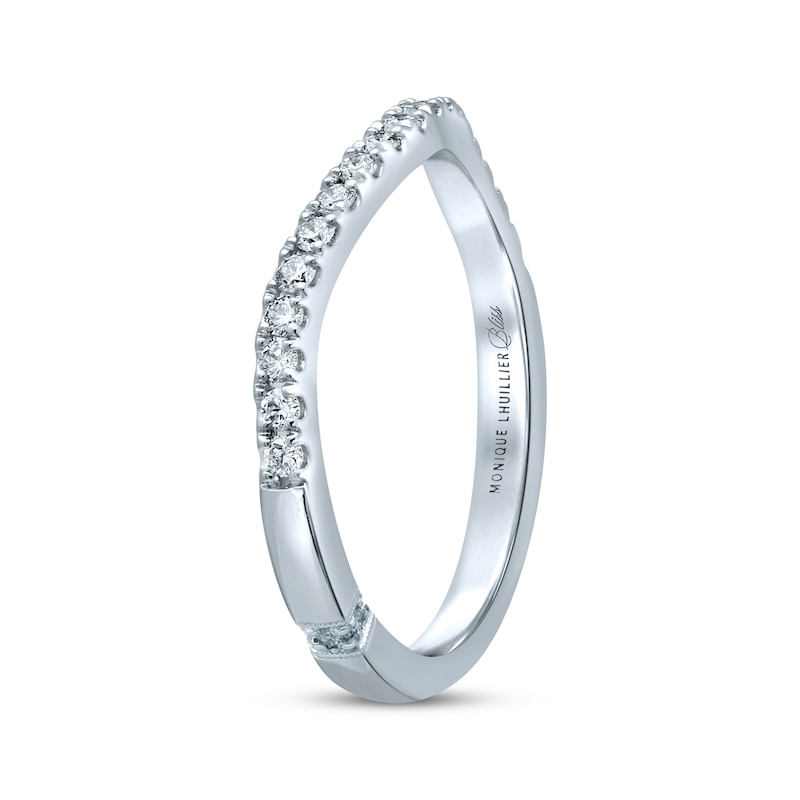 Main Image 2 of Previously Owned Monique Lhuillier Bliss Diamond Contour Anniversary Band 1/4 ct tw Round-cut 18K White Gold