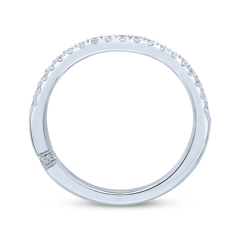 Main Image 3 of Previously Owned Monique Lhuillier Bliss Diamond Contour Anniversary Band 1/4 ct tw Round-cut 18K White Gold