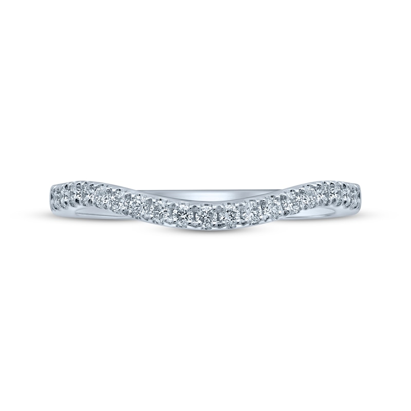 Main Image 4 of Previously Owned Monique Lhuillier Bliss Diamond Contour Anniversary Band 1/4 ct tw Round-cut 18K White Gold