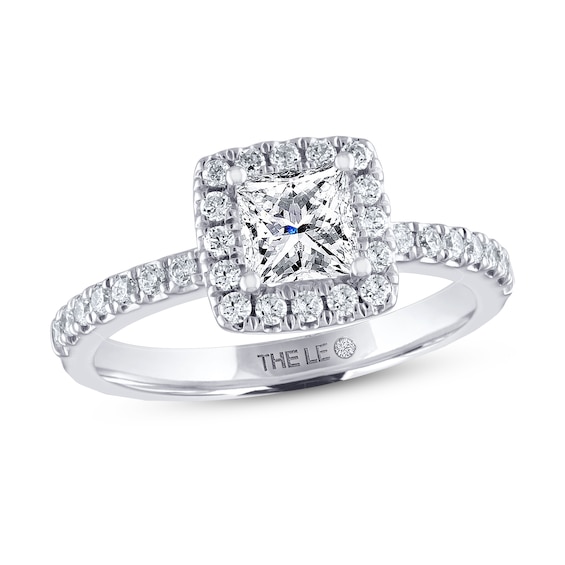 Previously Owned THE LEO Diamond Engagement Ring 1 ct tw Princess & Round-cut 14K White Gold