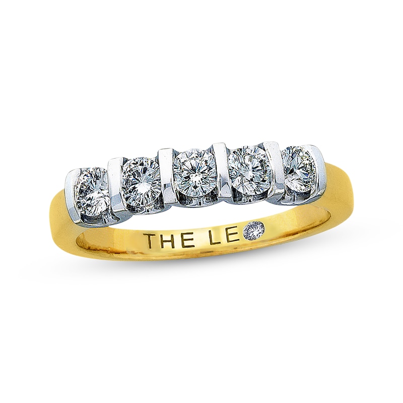 Previously Owned THE LEO Diamond Artisan Anniversary Band 5/8 ct tw Round-cut 14K Two-Tone Gold