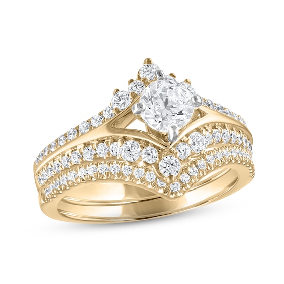 Previously Owned Diamond Bridal Set 1 ct tw Round-cut 14K Yellow Gold